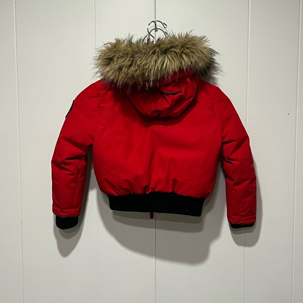 Cozy Red Kids Parka Jacket with Faux Fur Hood - Picture 3 of 4
